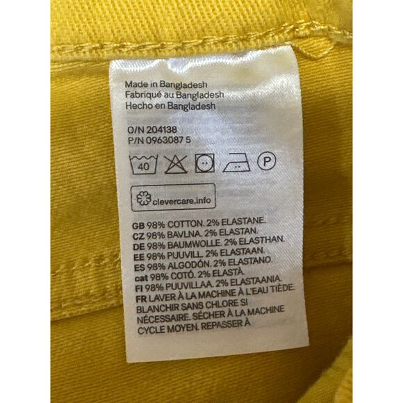 H&M Women's Yellow High Waisted Wide Leg Baggy Palazzo Denim Jeans Pants Size 6 - Picture 5 of 5